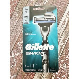 Gillette Mach 3 Mens Razor 1 Cartridge 1 Handle Lubricant Strip Travel Size NEW